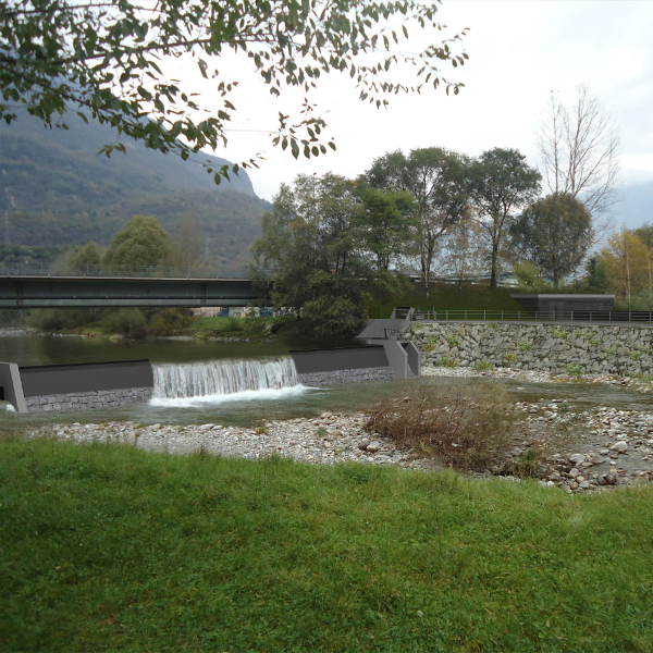 Hydroelectric power plant on the Oglio river in Capo di Ponte